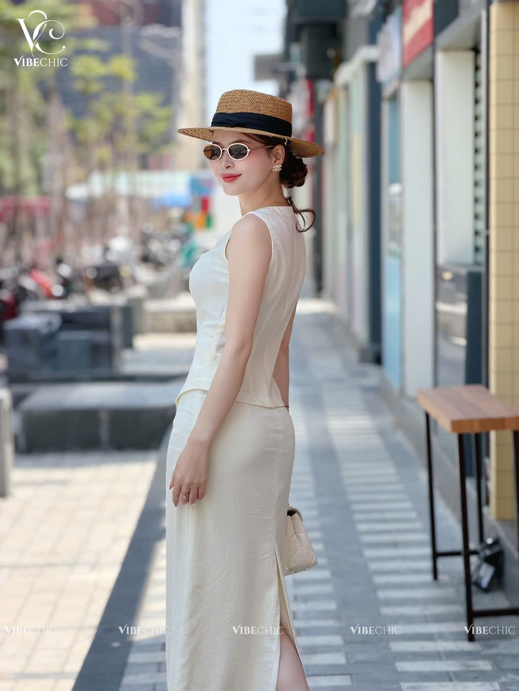 Áo Ghile Cổ Tròn Dáng Crop – Linen Thun - view 2